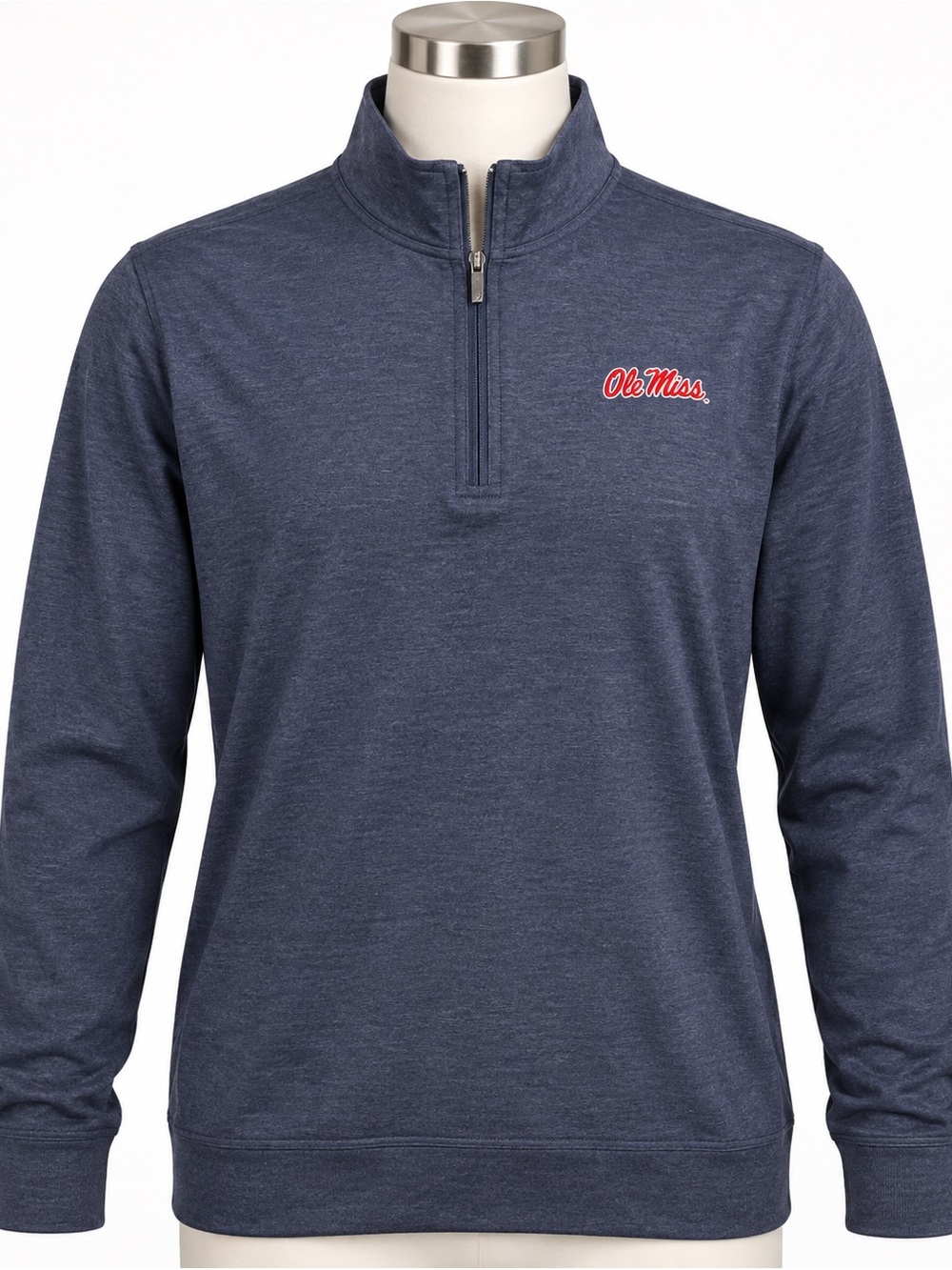 Ole Miss Mens Large Red 1/4 Zip Pullover Performance Long Sleeve NCAA